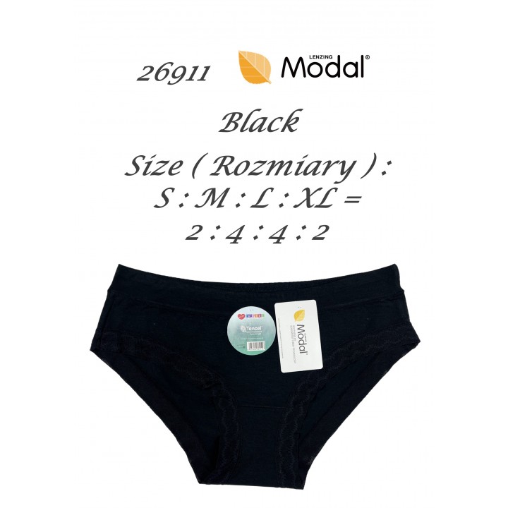 Трусики из модала черного цвета DCPOLO 26911