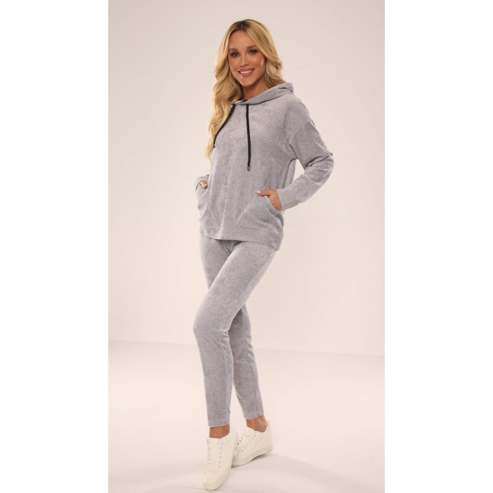 DE LAFENSE 601 MACARENA L melange tracksuit - light gray