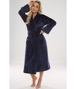 DE LAFENSE 628 ABIGAIL XXL BATHROBE navy blue