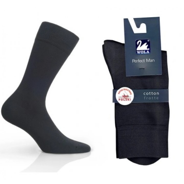 Чоловічі махрові шкарпетки WOLA PERFECT 45-47 чорні