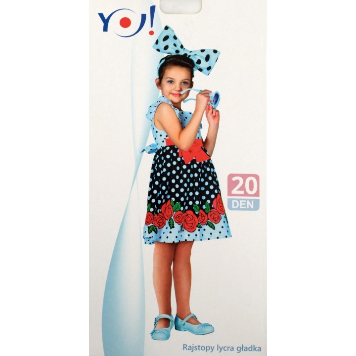 Гладкие колготки YO! RA-42 20 ден 140-146 белые