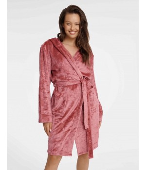 ХАЛАТ HENDERSON LADIES 41066 ГЛЯНЦЕВЫЙ М, розовый