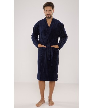DE LAFENSE BATHROBE 391 HUGO XL navy blue