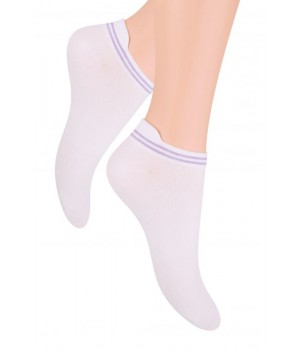 НОСКИ STEVEN SOCKS 091 35-37 белые - фиолетовые