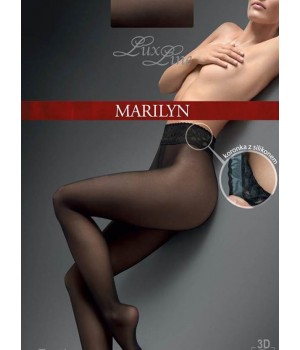 Еротичні шовкові колготки Marilyn Lux Line, 30, чорні, 3/4