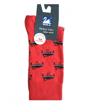 Чоловічі шкарпетки WOLA PERFECT CASUAL WZ278 червоні 39/41