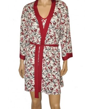 DE LAFENSE BATHROBE 468 MIA S burgundy