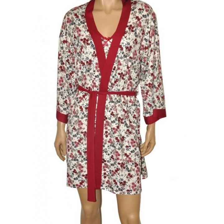 DE LAFENSE BATHROBE 468 MIA S burgundy