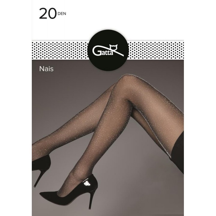 КОЛГОТКИ GATTA NAIS LUREX NERO GOLD /4