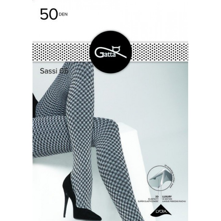 КОЛГОТКИ GATTA SASSI WZ 05 BIANCO/NERO /3