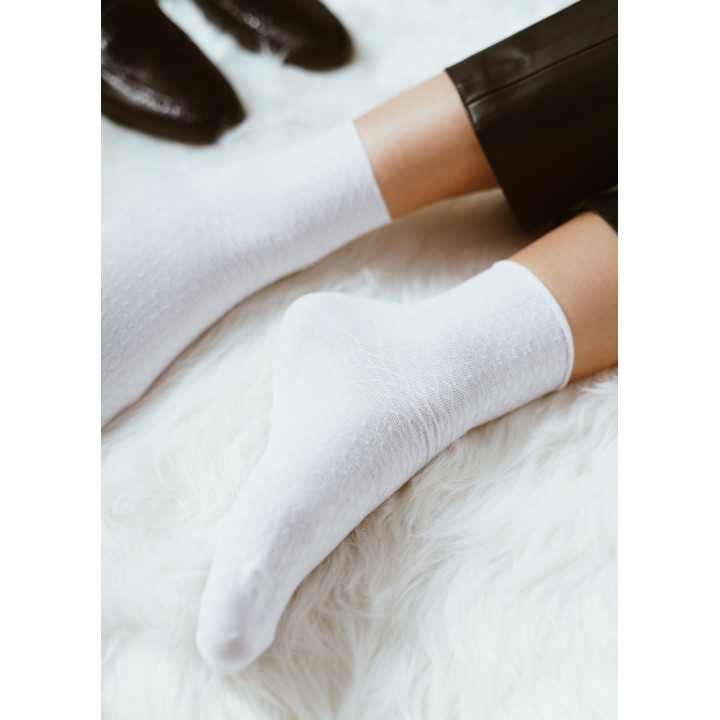 ЖІНОЧІ ШКАРПЕТКИ STEVEN 125 З БАМБУКУ, 35-37, білі