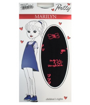 Колготки MARILYN PRETTY X61 98-122 чорно-рожеві