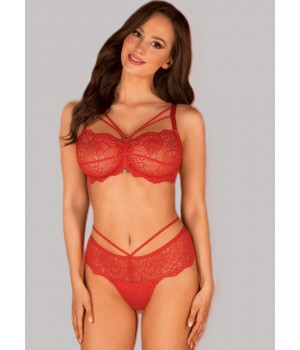 KOMPLET OBSESSIVE LOVENTY 2-CZĘŚCIOWY XXL/3XL czerwony