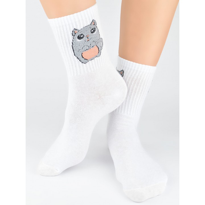 Носки NOVITI SB151-W-03 Белая мышь 39-42