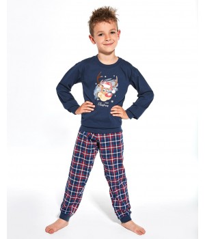 CORNETTE PYJAMA CHŁ 593/113 REINDEER 122-128 navy blue