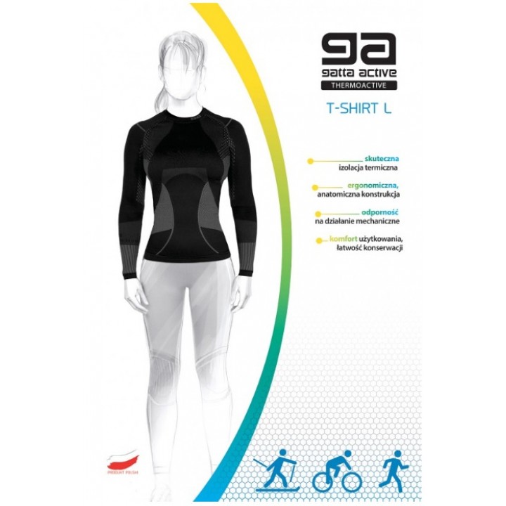 KOSZULKA GATTA WOMEN THERMOACTIVE AMA L black-grey