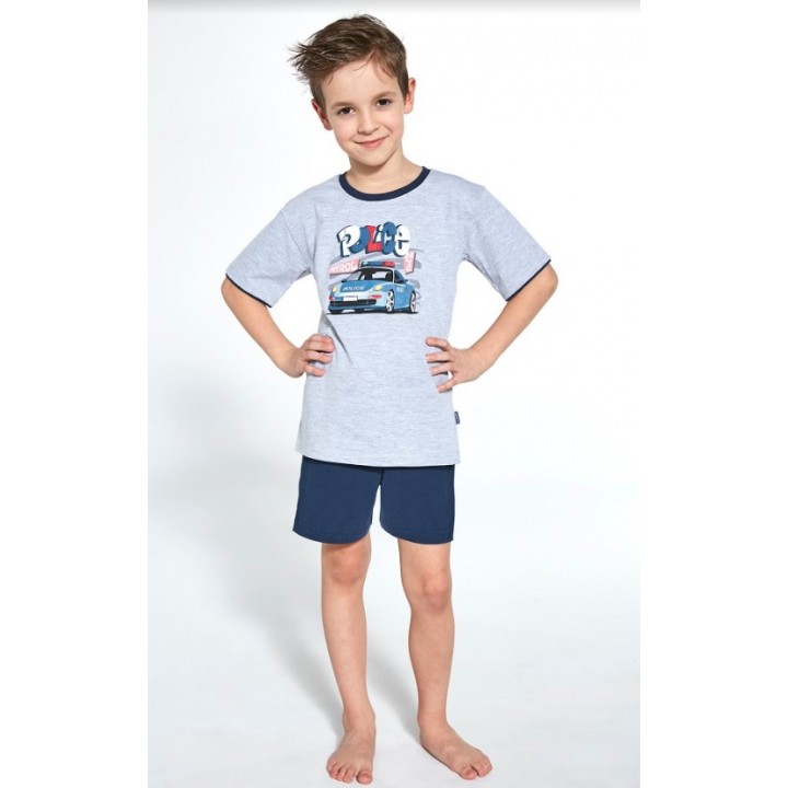 CORNETTE PAJAMA CHŁ 473/89 POLICE 110-116 melange - grey