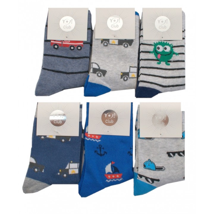 Носки YO! SKA-0006C JAZZY BOYS 31-34, микс цветов