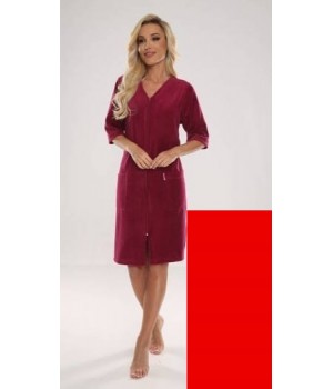 DE LAFENSE BATHROBE 431 VELVET XL red