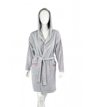 DE LAFENSE BATHROBE 424 XXL melange - gray