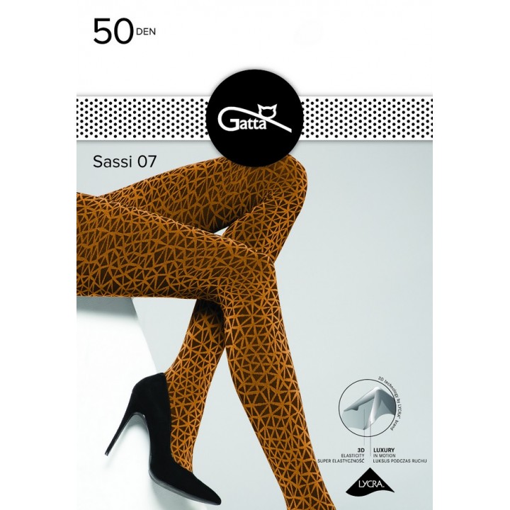 КОЛГОТКИ GATTA SASSI WZ 07 HONEY/NERO /4