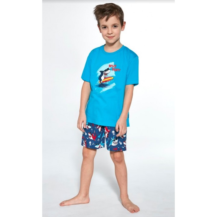 CORNETTE PYJAMA CHŁ 789/90 SHARK 122-128 turquoise