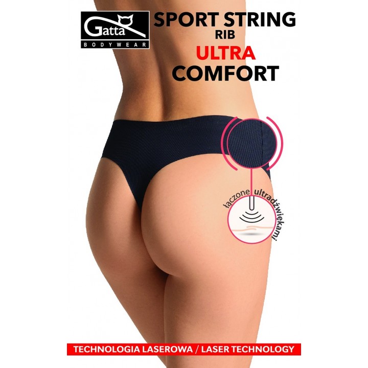 Трусики GATTA SPORT STRING RIB ULTRA COMFORT чорного кольору XL