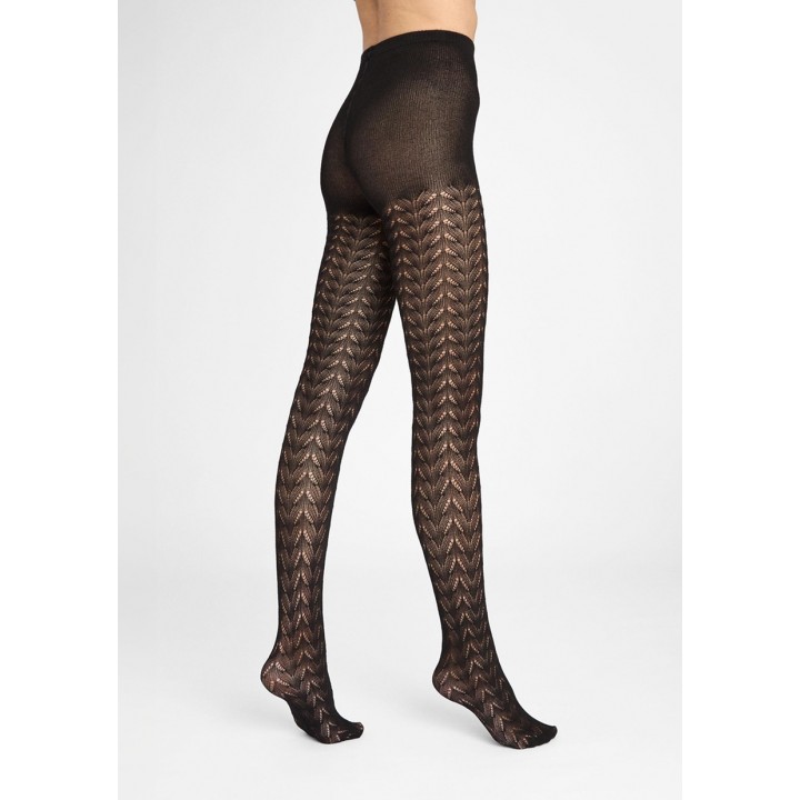 Жаккардовые колготки Мэрилин D09 черные 3/4