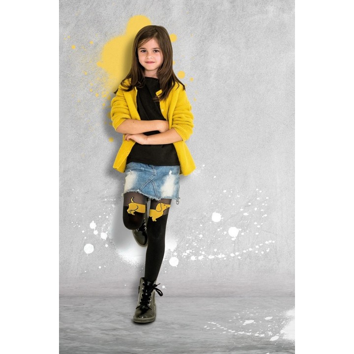 ТРИКОТАЖНІ КОЛГОТКИ SABA 128-134 кольору неро-каррі