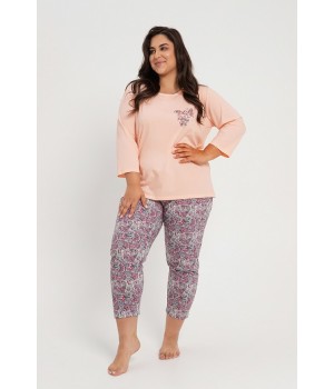 Піжама TARO 3010 MELISSA, AW24, XXL-3XL, XXL, абрикосовий колір