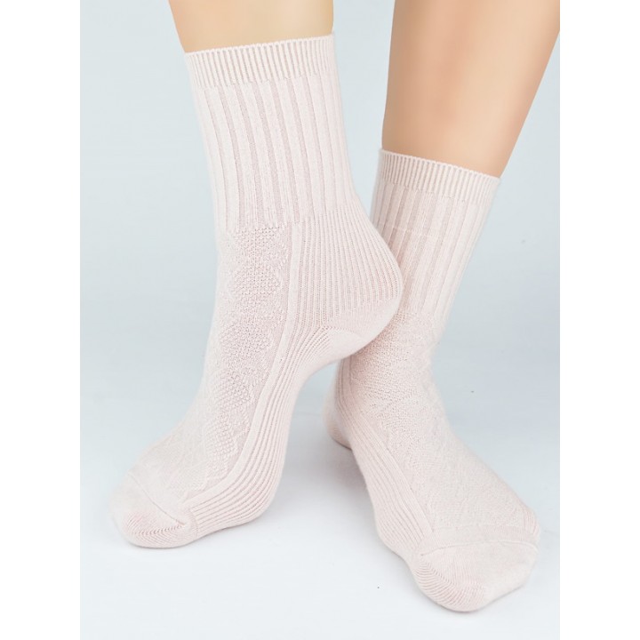 Носки NOVITI SB142-W-04 розовые в рубчик 36-41