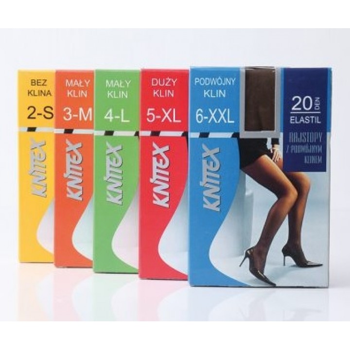 Колготки Knittex Elastil з подвійною ластовицею, 6 чорних