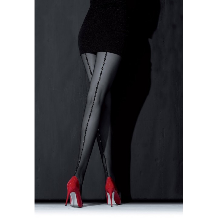 ТРИКОТАЖНІ КОЛГОТКИ LORELEY 20 2 чорні - срібні