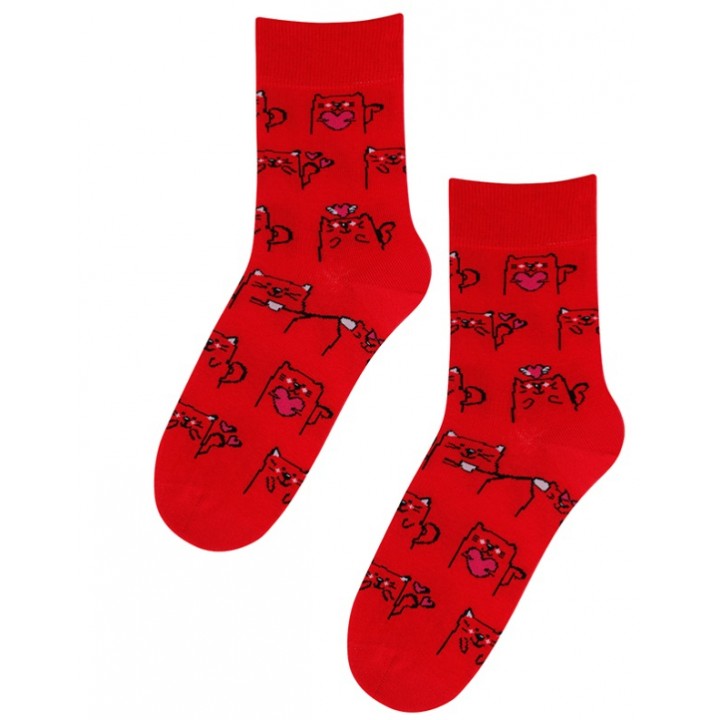 Чоловічі шкарпетки WOLA PERFECT VALENTINE WZ 242 39-41 червоні