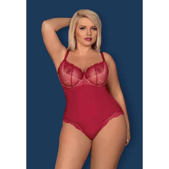 Боді Obsessive Rosalyne XXL червоний