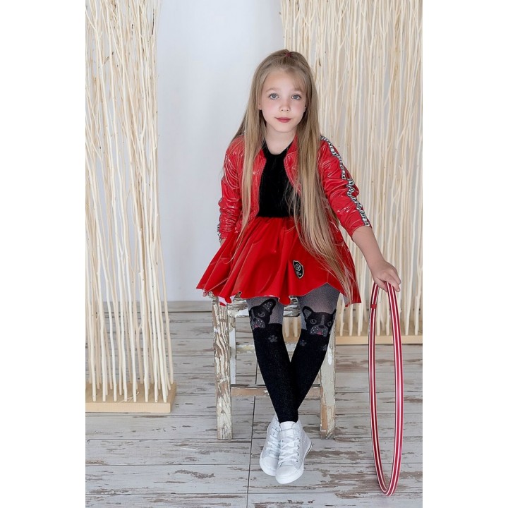 KNITTEX FRENCHIE TIGHTS 128-134 чёрно-графитовый