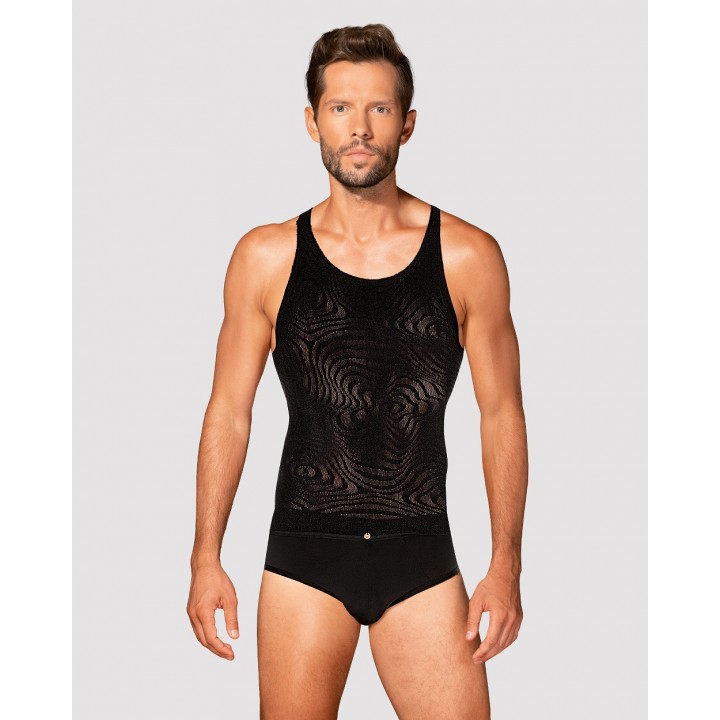 СОРОЧКА З РУКАВАМИ OBSESSIVE T103, розмір S/M/L, чорна