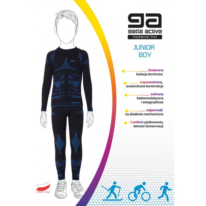 KOMPLET GATTA THERMO JUNIOR BOY BLACK/BLUE 110/116