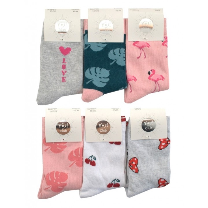 ШКАРПЕТКИ YO! SKA-0006G ДЛЯ ДЖАЗОВИХ ДІВЧАТ 35-38 мікс кольорів