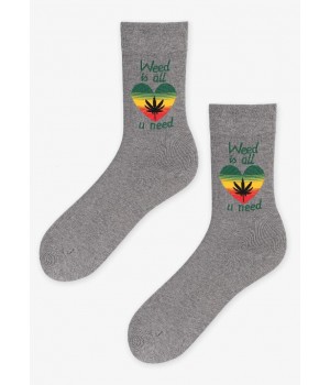ШКАРПЕТКИ MARILYN MEN WEED LOVE 2, 41-45, сірі