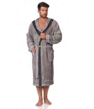 Мужской халат L&L GEORGE XL серый