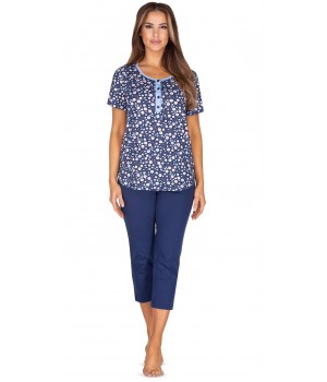 ПИЖАМЫ ЖЕНСКИЕ REGINA 626 XXL-3XL 3XL темно-синего цвета