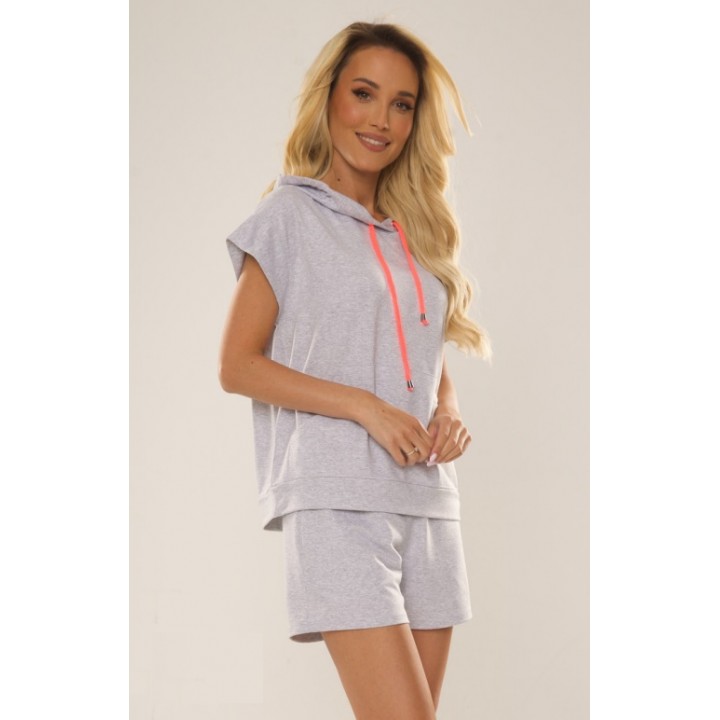 DE LAFENSE 644 ROCIO XXL melange tracksuit - light gray