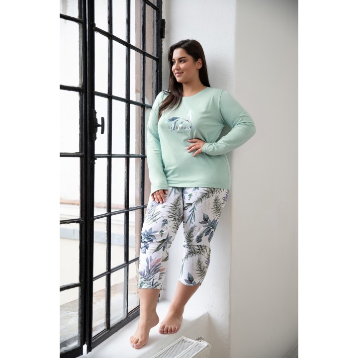 Піжама TARO 3016 ARIANA AW24 XXL-3XL 3XL зелена