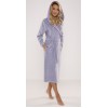 DE LAFENSE 664 LYDIE XL melange bathrobe - light gray