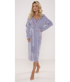 DE LAFENSE 664 LYDIE XL melange bathrobe - light gray