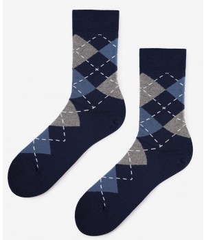 Чоловічі шкарпетки-ромби MARILYN 41-45 синьо-сірі