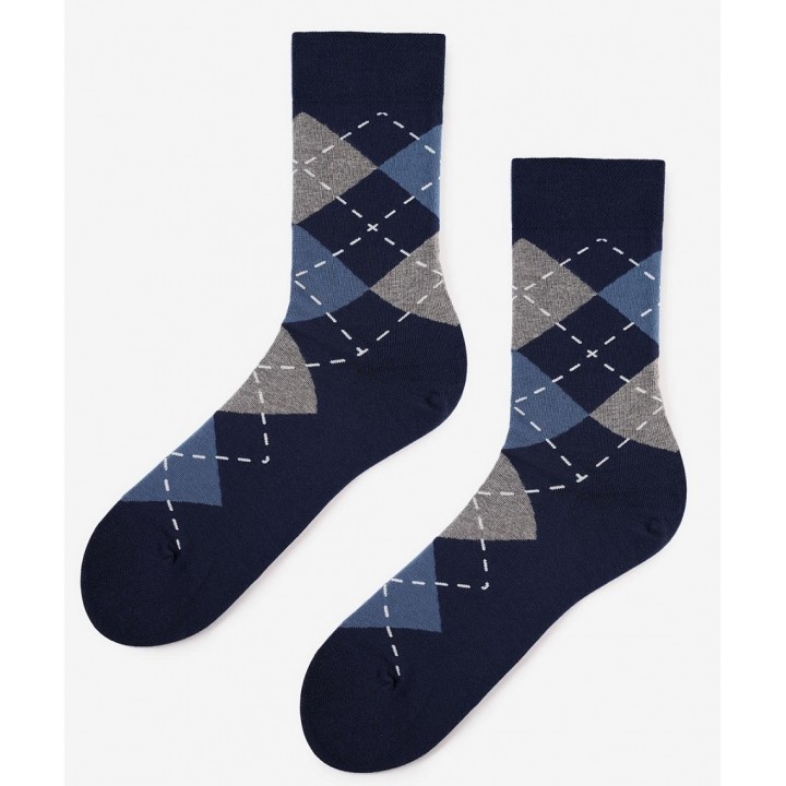 Чоловічі шкарпетки-ромби MARILYN 41-45 синьо-сірі