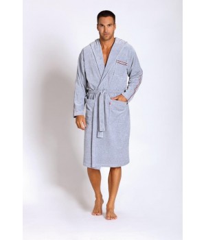 DE LAFENSE BATHROBE 425 XXL melange - light gray
