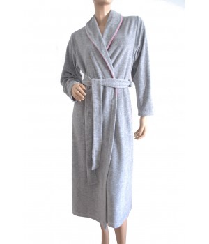 DE LAFENSE 390 LYDIE 5XL melange bathrobe - light gray